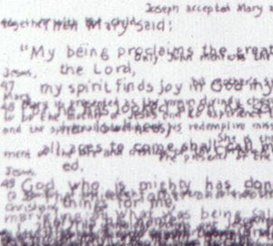 Mary Drawing: the Words of Mary in Scripture (detail), 1999